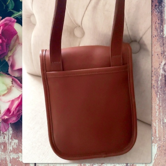 INTAGE COACH BRITISH TAN LEATHER CROSSBODY SIDEPACK BAG 9978 - Picture 4 of 17